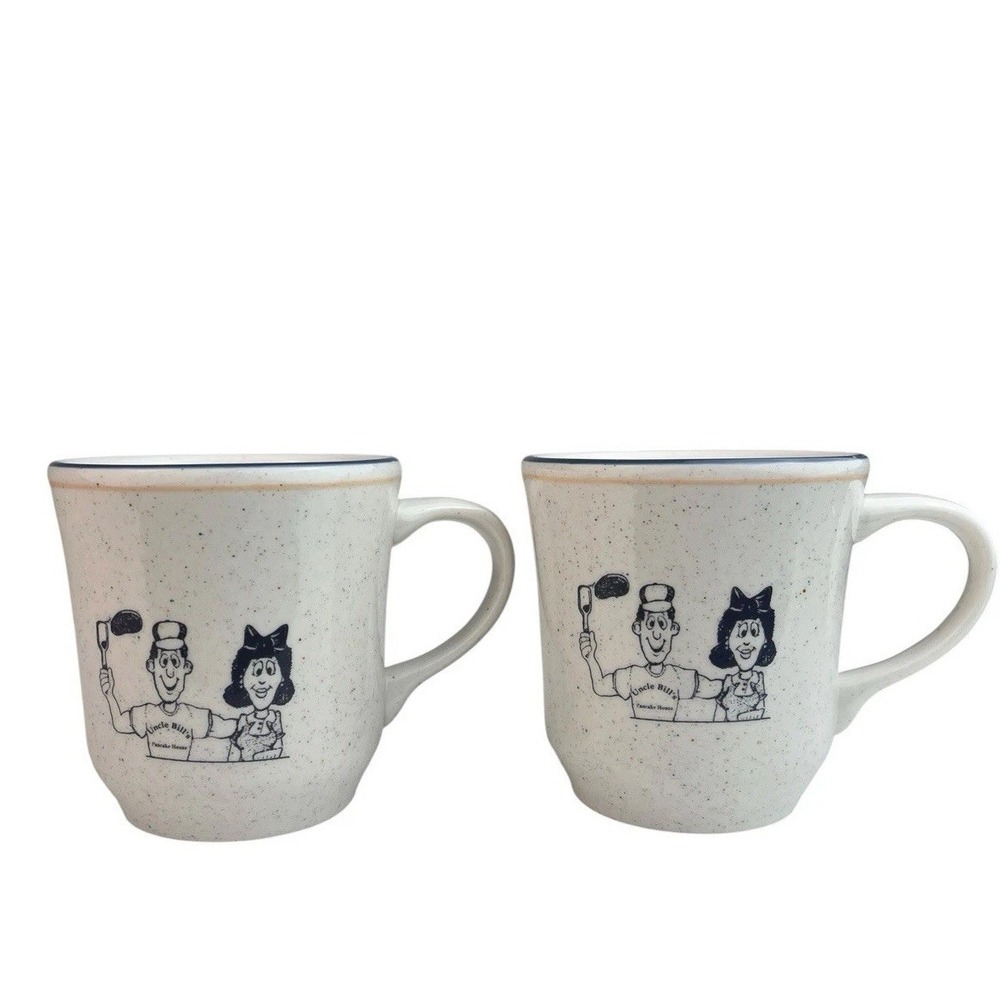 Vintage Buffalo China Restaurant Ware Mugs Uncle Bills Pancake House Avalon NJ